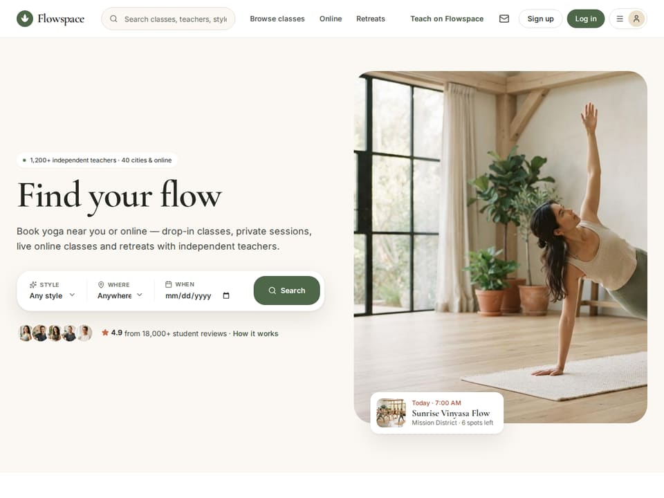 Flowspace template landing page