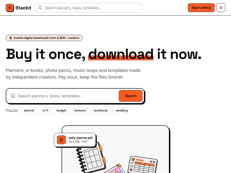 Stackd template landing page